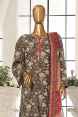 Bin Saeed Stitched 3 Piece Exc Printed Lawn Vol-02 Collection-SM-1714-Grey