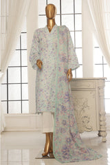 Bin Saeed Stitched 3 Piece Exc Printed Lawn Vol-02 Collection-SM-1715-Ferozi