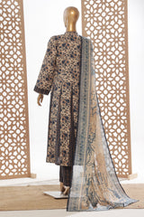 Bin Saeed Stitched 3 Piece Peplum Exclusive Printed Lawn Frock Collection-SM-1747-White