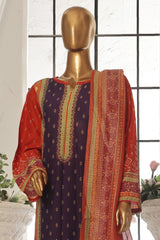 Bin Saeed Stitched 3 Piece Exc Printed Lawn Vol-02 Collection-SM-1749-Purple