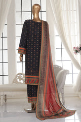 Bin Saeed Stitched 3 Piece Exc Printed Lawn Vol-02 Collection-SM-1752-Black