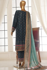 Bin Saeed Stitched 3 Piece Exc Printed Lawn Vol-02 Collection-SM-1753-Navy Blue