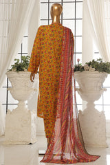 Bin Saeed Stitched 3 Piece Exc Printed Lawn Vol-02 Collection-SM-1756-Yellow