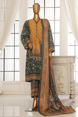 Bin Saeed Stitched 3 Piece Exc Printed Lawn Vol-02 Collection-SM-1760-Mustard