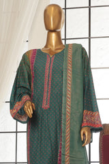 Bin Saeed Stitched 3 Piece Exc Printed Lawn Vol-02 Collection-SM-1762-Green
