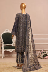 Eid Ke Rang By Bin Saeed Stitched 3 Piece Chikankari Lawn Suit-SM-1766-Blue