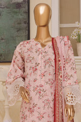 Eid Ke Rang By Bin Saeed Stitched 3 Piece Chikankari Lawn Suit-SM-1772-Pink
