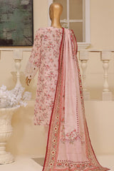 Eid Ke Rang By Bin Saeed Stitched 3 Piece Chikankari Lawn Suit-SM-1772-Pink