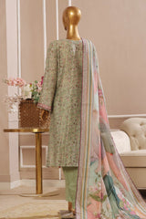 Eid Ke Rang By Bin Saeed Stitched 3 Piece Chikankari Lawn Suit-SM-1777-Green