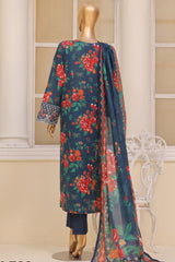 Eid Ke Rang By Bin Saeed Stitched 3 Piece Chikankari Lawn Suit-SM-1778-Blue