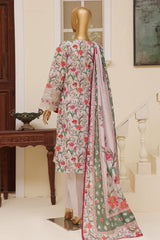 Eid Ke Rang By Bin Saeed Stitched 3 Piece Chikankari Lawn Suit-SM-1780-Grey