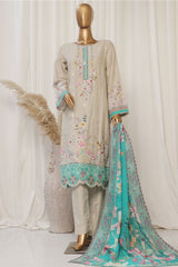 Bin Saeed Stitched 3 Piece Exclusive Emb Lawn Collection'2025-SM-1814-Skin