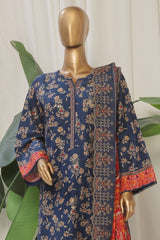 Bin Saeed Stitched 3 Piece Exclusive Emb Lawn Suit-SM-1817-Blue