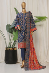 Bin Saeed Stitched 3 Piece Exclusive Emb Lawn Suit-SM-1817-Blue