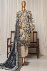 Bin Saeed Stitched 3 Piece Exclusive Emb Lawn Suit-SM-1821-Skin