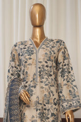 Bin Saeed Stitched 3 Piece Exclusive Emb Lawn Suit-SM-1821-Skin
