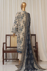 Bin Saeed Stitched 3 Piece Exclusive Emb Lawn Suit-SM-1821-Skin