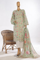 Bin Saeed Stitched 3 Piece Exclusive Printed Lawn Vol-03 Collection'2025-SM-1835-Green