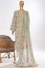 Bin Saeed Stitched 3 Piece Exclusive Printed Lawn Vol-03 Collection'2025-SM-1835-Green