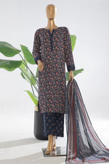 Bin Saeed Stitched 3 Piece Exclusive Printed Lawn Vol-03 Suit-SM-1841-Blue