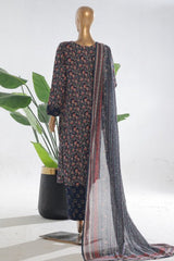 Bin Saeed Stitched 3 Piece Exclusive Printed Lawn Vol-03 Suit-SM-1841-Blue