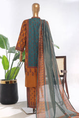 Bin Saeed Stitched 3 Piece Exclusive Printed Lawn Vol-03 Suit-SM-1843-Green