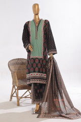 Bin Saeed Stitched 3 Piece Exclusive Printed Lawn Vol-03 Suit-SM-1845-Green