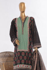 Bin Saeed Stitched 3 Piece Exclusive Printed Lawn Vol-03 Suit-SM-1845-Green