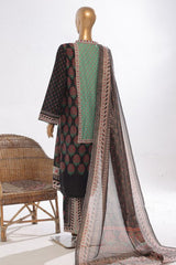 Bin Saeed Stitched 3 Piece Exclusive Printed Lawn Vol-03 Suit-SM-1845-Green