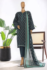 Bin Saeed Stitched 3 Piece Exclusive Printed Lawn Vol-03 Suit-WC-1850-Blue