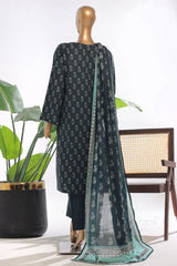 Bin Saeed Stitched 3 Piece Exclusive Printed Lawn Vol-03 Suit-WC-1850-Blue