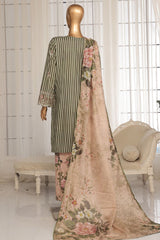 Eid Ki Khushiyan by Bin Saeed Stitched 3 Piece Luxury Self & Stripe Collection'2025-SM-1856