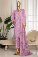 Eid Ki Khushiyan by Bin Saeed Stitched 3 Piece Luxury Self & Stripe Suit-SM-1857