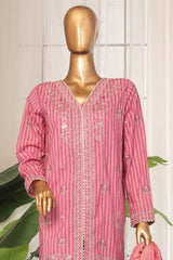 Eid Ki Khushiyan by Bin Saeed Stitched 3 Piece Luxury Self & Stripe Suit-SM-1866