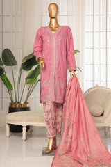 Eid Ki Khushiyan by Bin Saeed Stitched 3 Piece Luxury Self & Stripe Suit-SM-1866