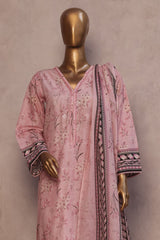 Ronaq E Eid By Bin Saeed Stitched 3 Piece Exc Emb Lawn Suit-SM-1885-Pink