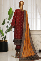 Bin Saeed Stitched 3 Piece Exclusive Printed Lawn Vol-04 Suit-SM-1910-Magenta