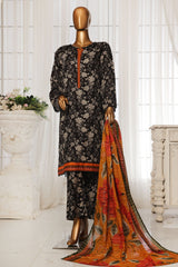 Bin Saeed Stitched 3 Piece Exclusive Printed Lawn Vol-04 Suit-SM-1911-Black