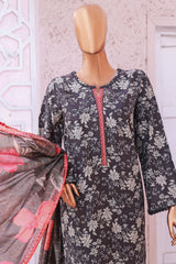 Bin Saeed Stitched 3 Piece Exclusive Printed Lawn Vol-05 Suit-SM-1913-Black