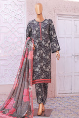 Bin Saeed Stitched 3 Piece Exclusive Printed Lawn Vol-05 Suit-SM-1913-Black