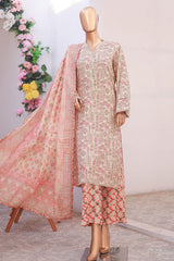 Bin Saeed Stitched 3 Piece Exclusive Printed Lawn Vol-06 Suit-SM-1916-Skin