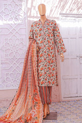 Bin Saeed Stitched 3 Piece Exclusive Printed Lawn Vol-05 Suit-SM-1920-Off White