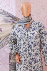 Bin Saeed Stitched 3 Piece Exclusive Printed Lawn Vol-05 Suit-SM-1921-White