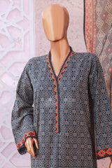 Bin Saeed Stitched 3 Piece Exclusive Printed Lawn Vol-05 Suit-SM-1923-Grey