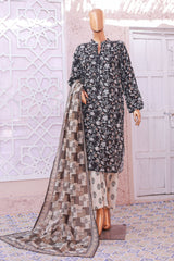 Bin Saeed Stitched 3 Piece Exclusive Printed Lawn Vol-05 Suit-SM-1927-Black