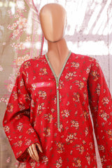 Bin Saeed Stitched 3 Piece Exclusive Printed Lawn Vol-05 Suit-SM-1930-Maroon