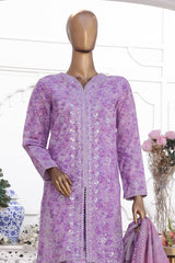 Bin Saeed Stitched 3 Piece Luxury Self and Stripe Vol-02 Suit-SM-1966-Purple