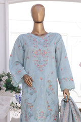 Bin Saeed Stitched 3 Piece Luxury Self and Stripe Vol-02 Suit-SM-1967-Sky Blue