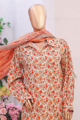 Bin Saeed Stitched 3 Piece Exclusive Printed Lawn Vol-06 Suit-SM-1979-Skin