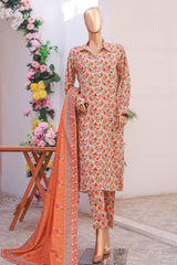 Bin Saeed Stitched 3 Piece Exclusive Printed Lawn Vol-06 Suit-SM-1979-Skin